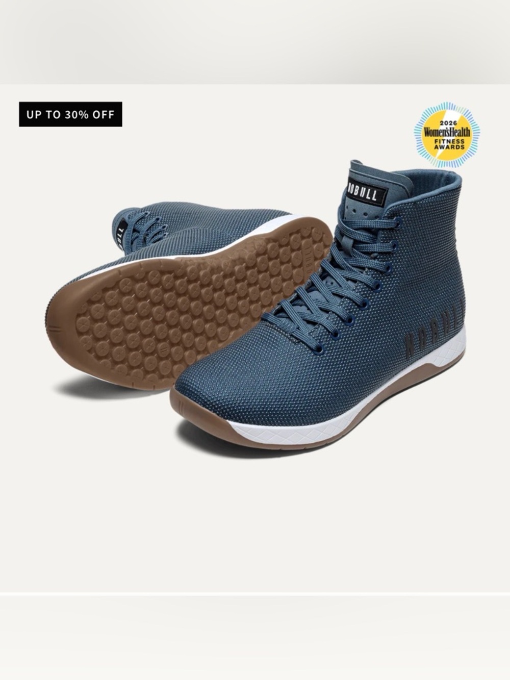 Like New NOBULL Outwork High-Top Training Sneakers in Denim Size W 9.5/M 8.0